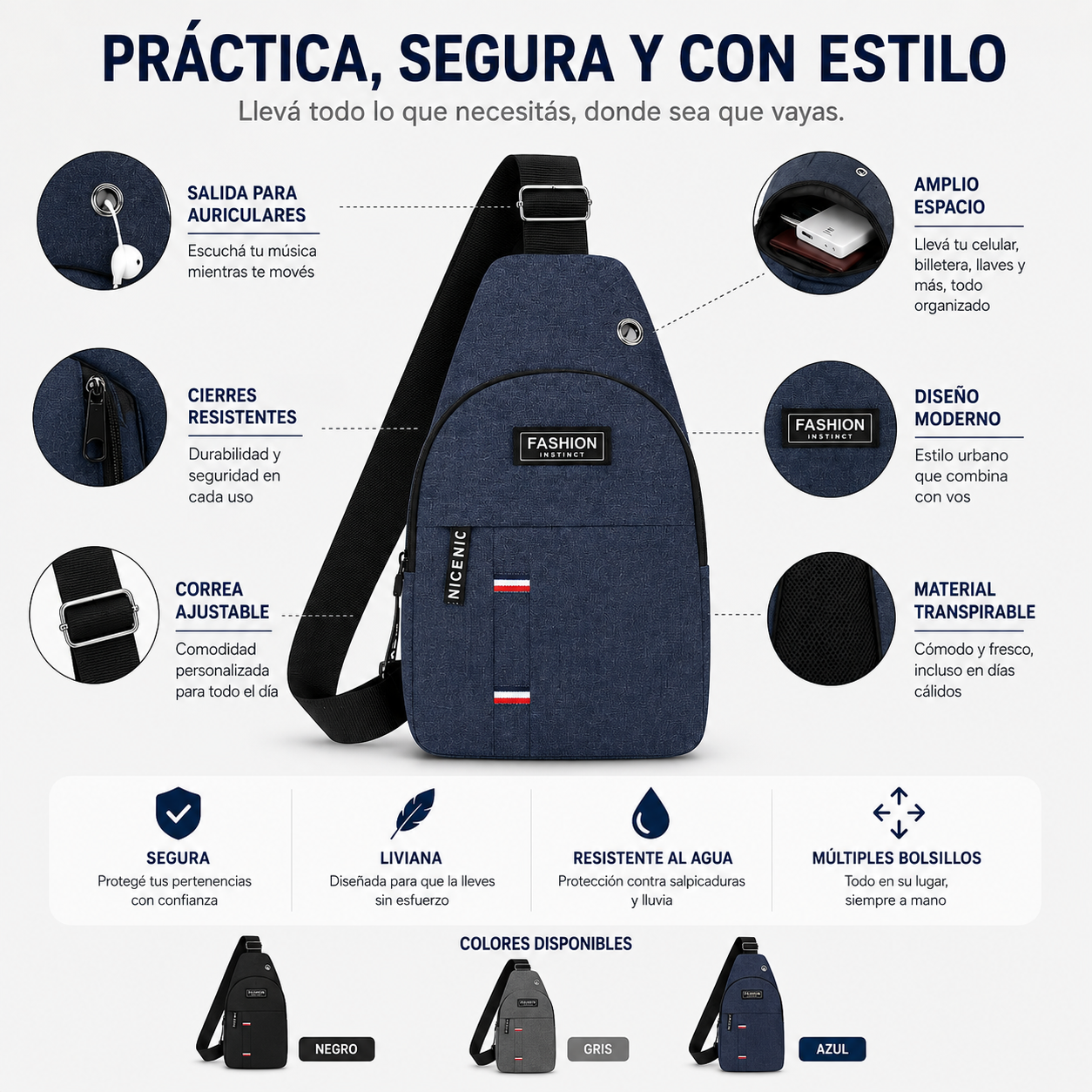 Bolso Ajustable para hombre y mujer